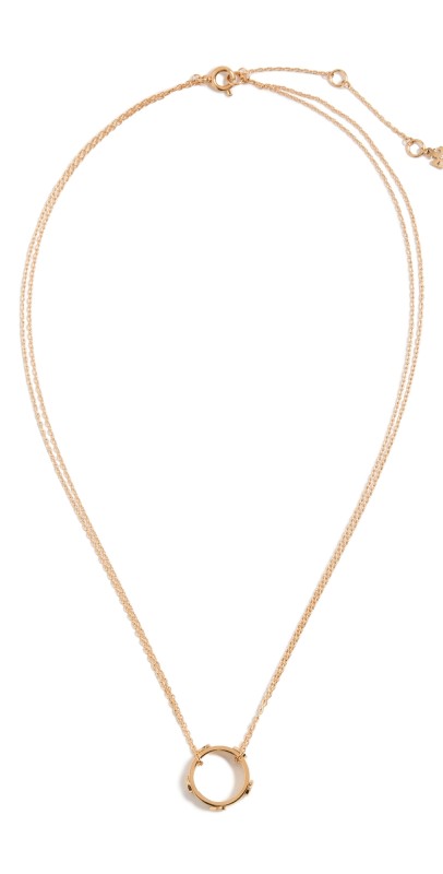 Tory Burch Miller Stud Circle Pendant Necklace Tory Gold