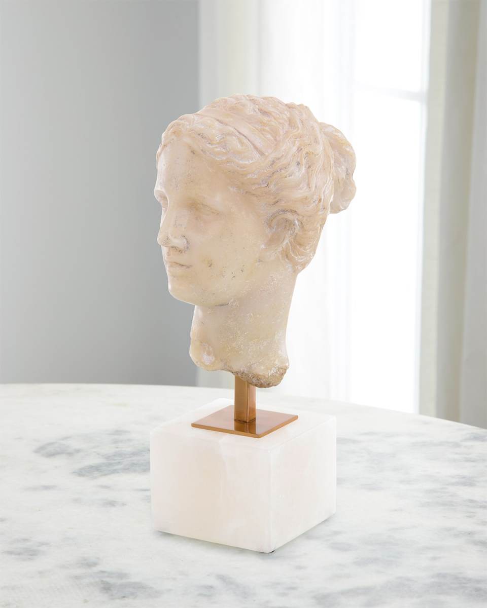 Greek Head Fragment Sculpture