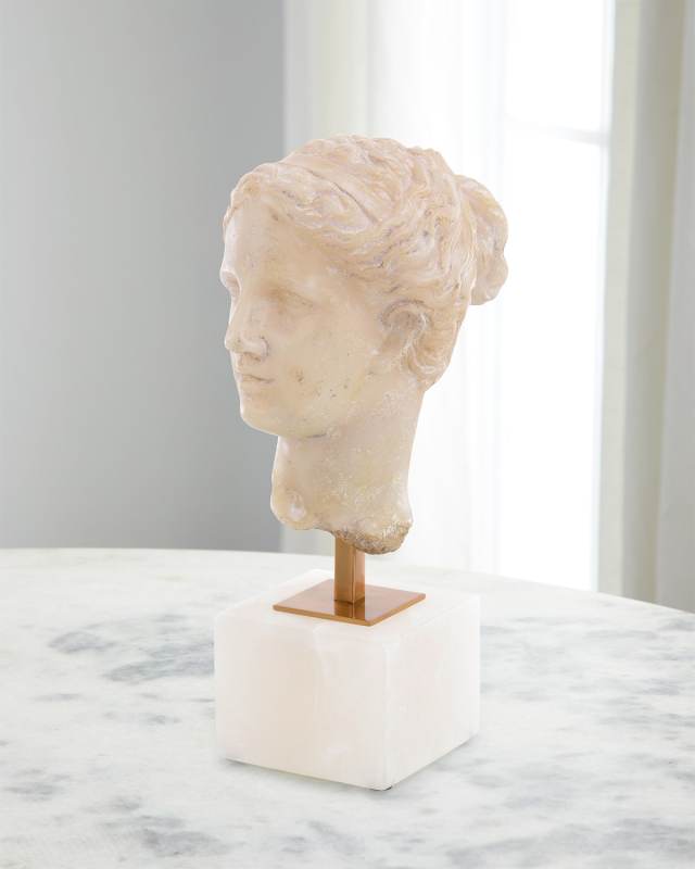 Greek Head Fragment Sculpture
