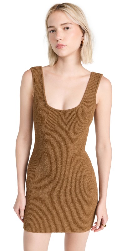 WARDROBE. NYC Knit Dress Mini Brown