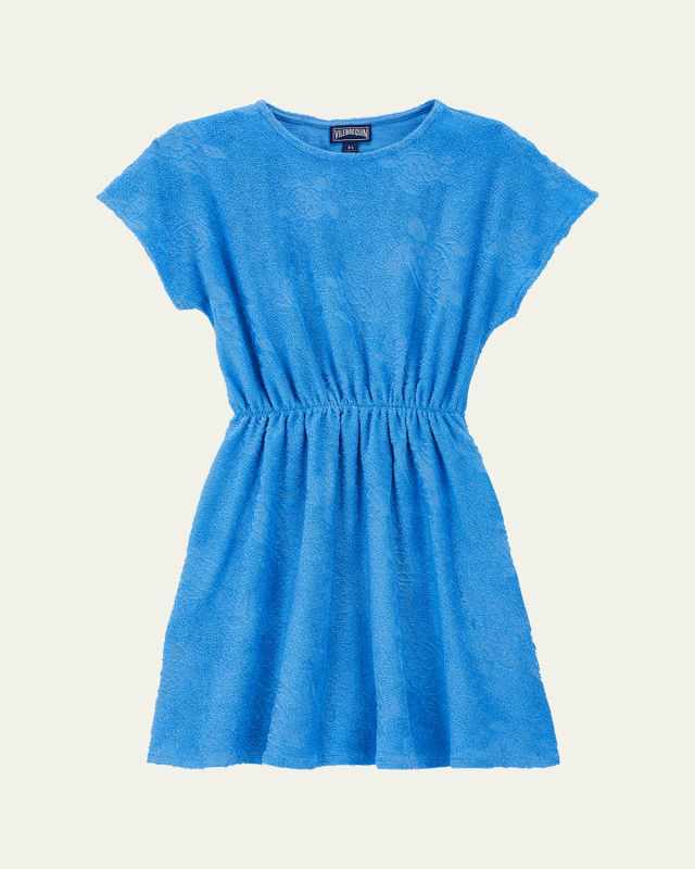 Girl's Embroidered Turtle Dress, Size 2-14