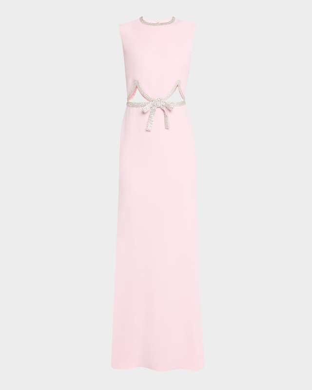 Crystal Embroidered Cut-Out Gown