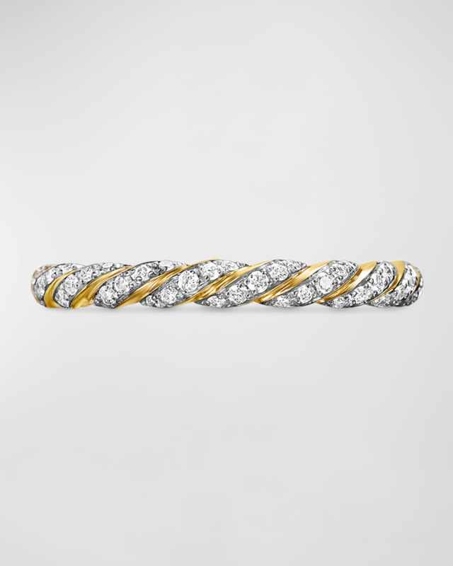 Paveflex Ring with Diamonds in 18K Gold, 2.7mm