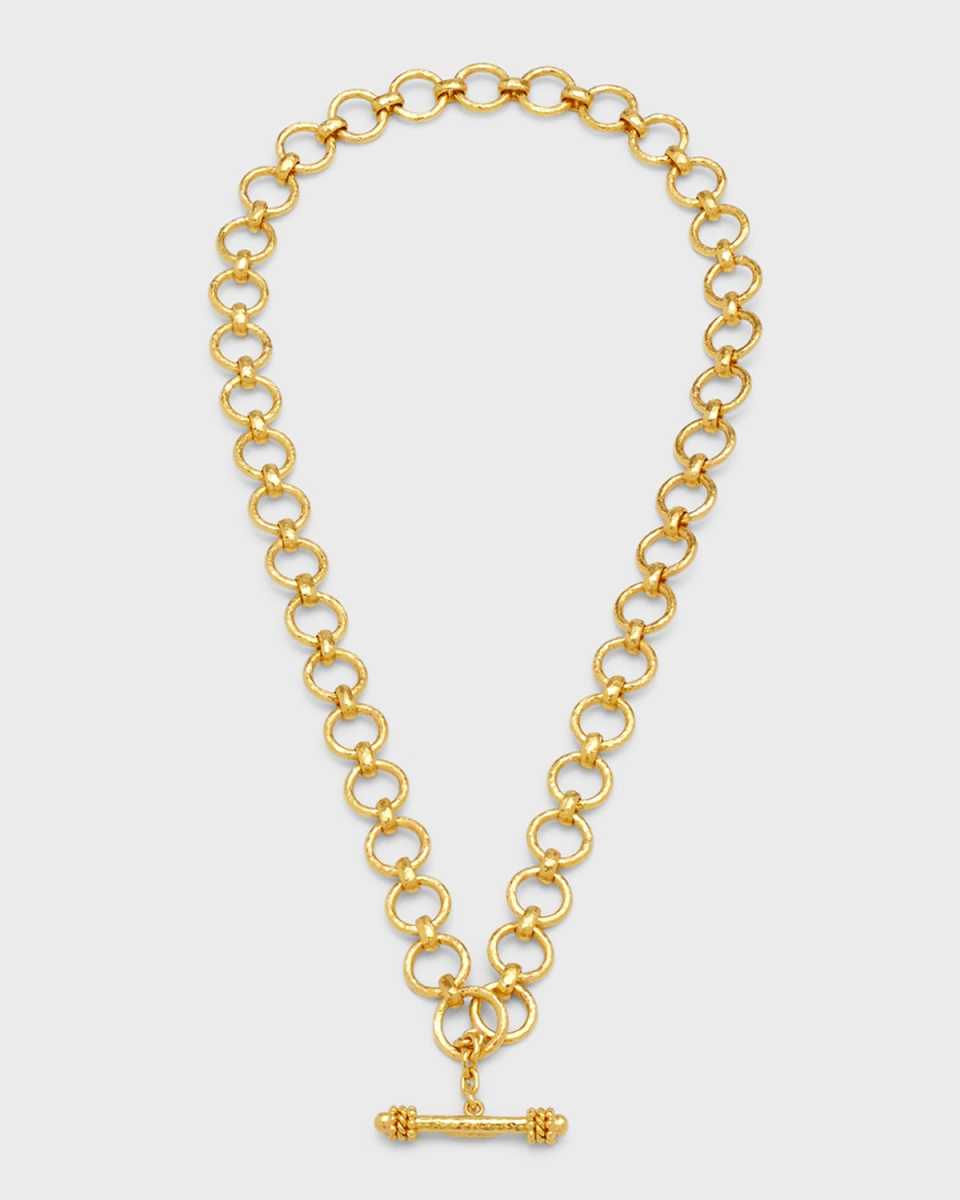 19K Yellow Gold Farnese Link Necklace with Toggle, 17"L