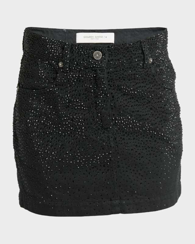 Journey Crystal-Embellished Denim Mini Skirt