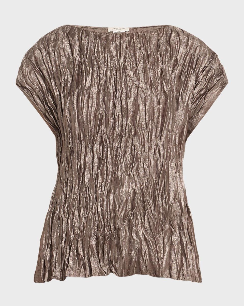 Crinkled Metallic Blouse