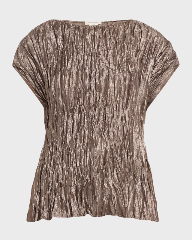 Crinkled Metallic Blouse