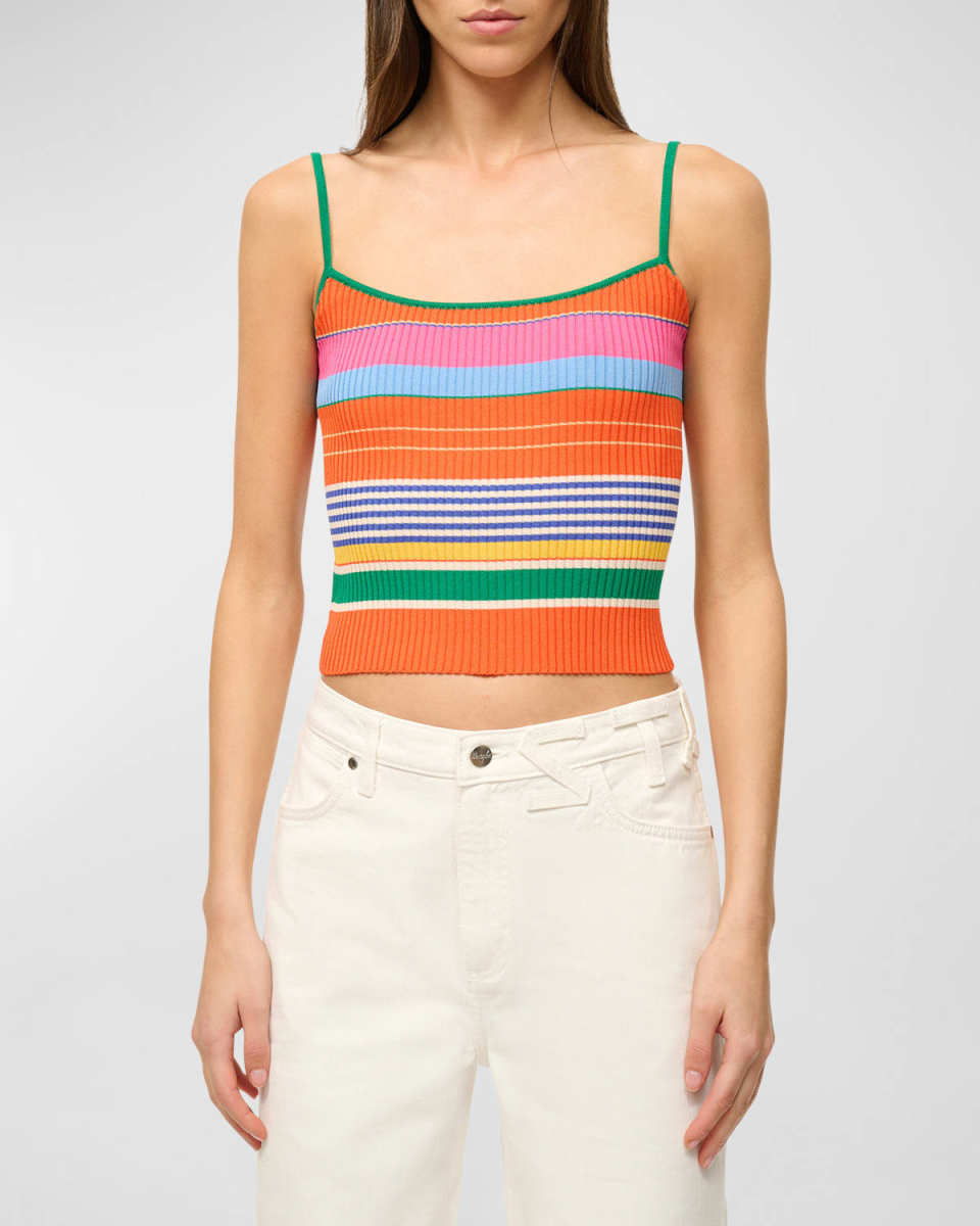 Soleil Stripe Rib-Knit Tank Top