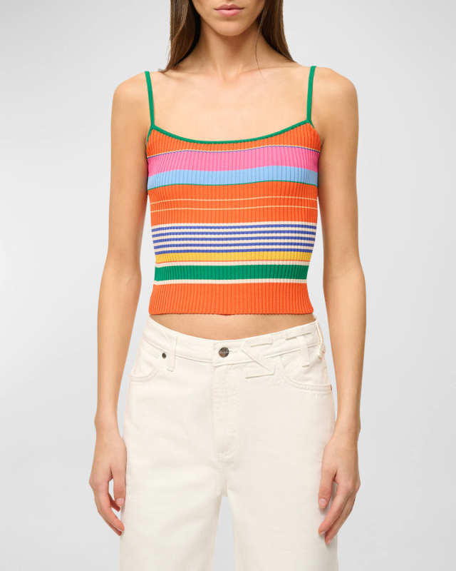 Soleil Stripe Rib-Knit Tank Top