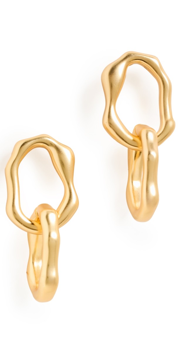 Madewell Molten Link Hoops Vintage Gold