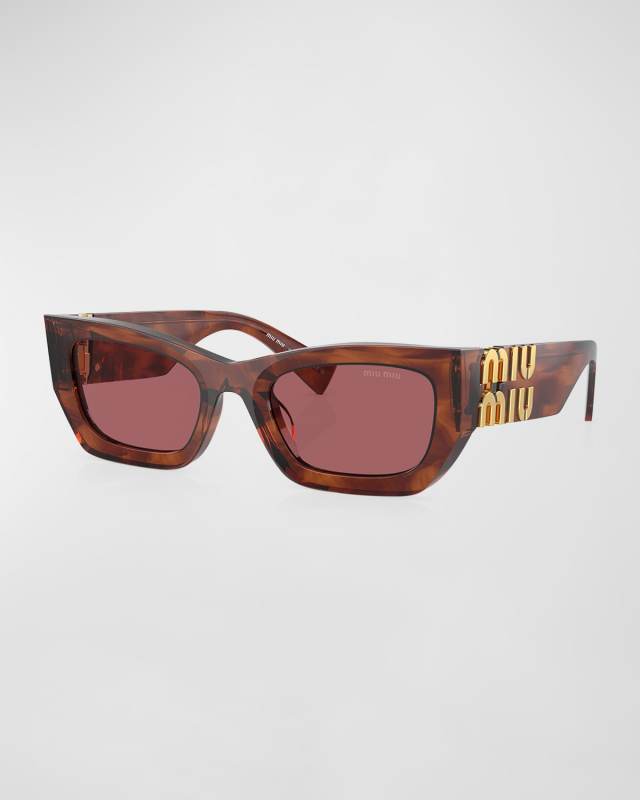 Logo Rectangle Acetate Sunglasses