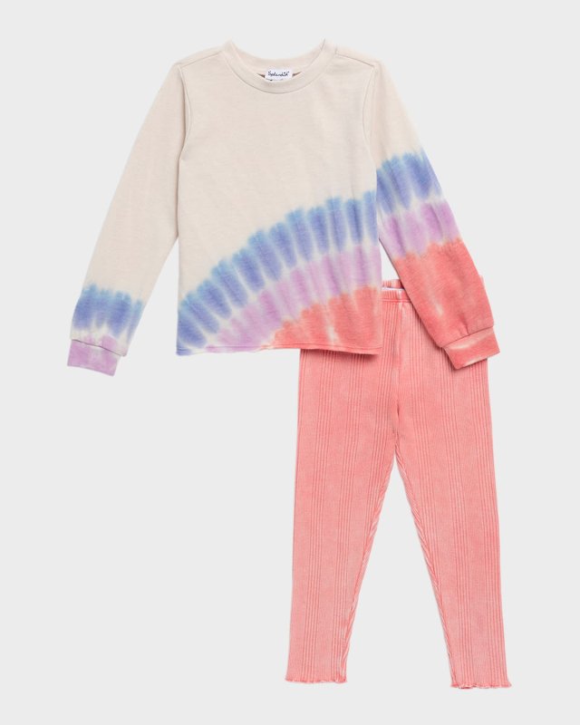 Girl's Sunset Tie Dye Two-Piece Set, Size 2-6