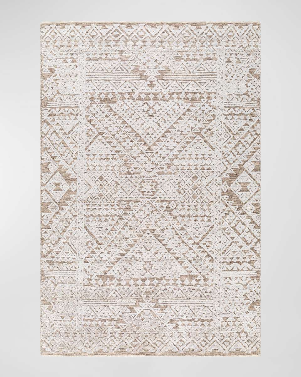 Amina Dark Beige Hand-Knotted Rug, 6' x 9'