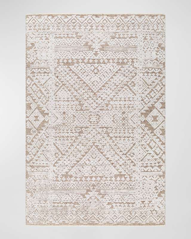 Amina Dark Beige Hand-Knotted Rug, 6' x 9'