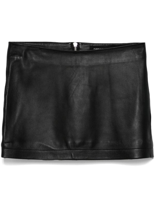 lambskin mini skirt