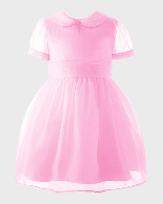 Girl's Organza Pintuck Dress, Size 2-10