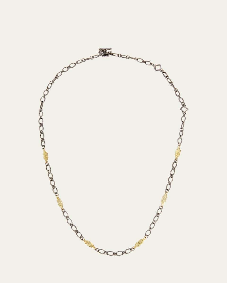 Old World Two-Tone Scroll Necklace