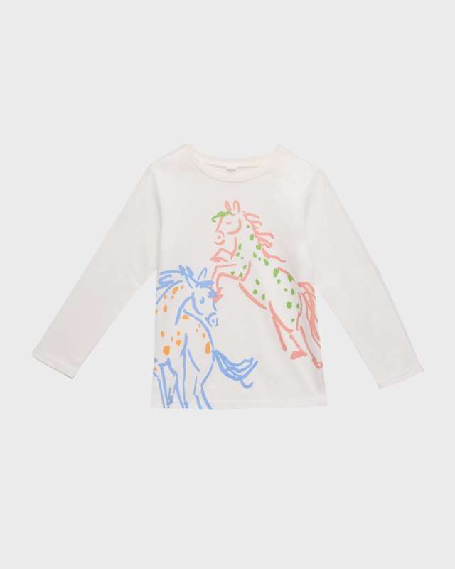 Girl's Horse Graphic T-Shirt, Size 3-10