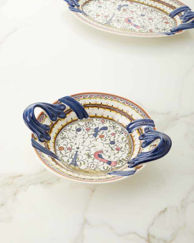 Pavoes Handled Low Bowl
