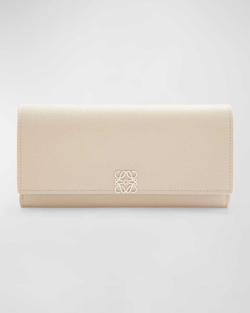 Anagram Flap Leather Continental Wallet