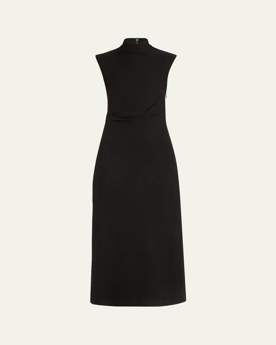 Couture Jersey Draped Midi Dress