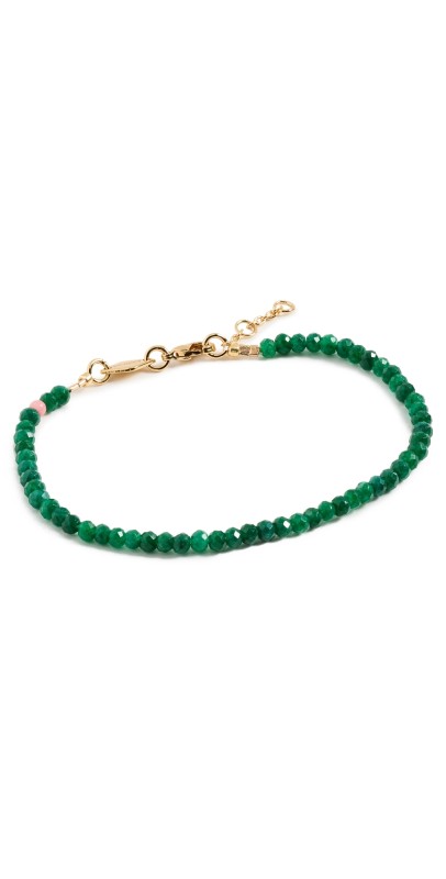 Anni Lu Tan Line Bracelet Green Jad