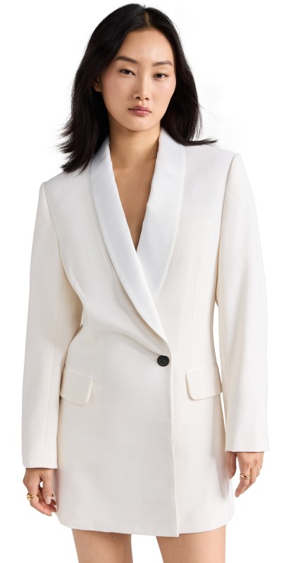 rag & bone Femi Wool Tux Dress White