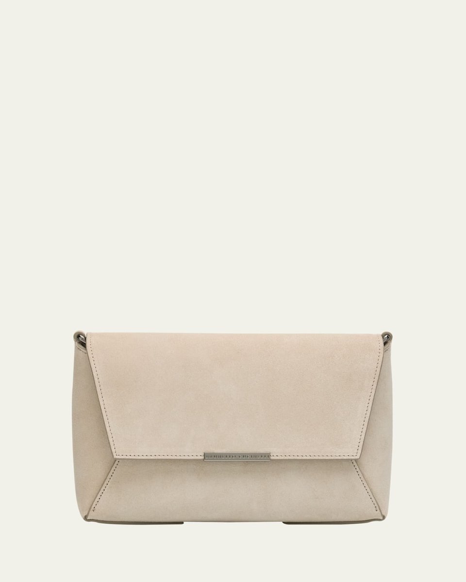 Geo Flap Suede Crossbody Bag