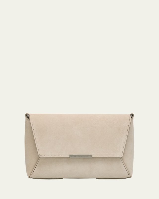 Geo Flap Suede Crossbody Bag