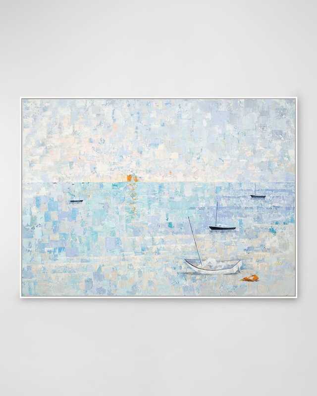 "Pastel Harbor" Hand-Embellished Giclee by Lisa Cuscuna