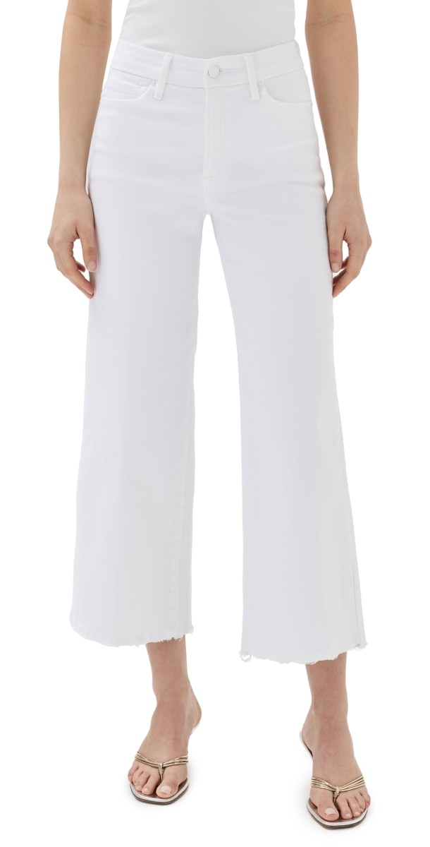 Good American Good Waist Palazzo Crop Jeans White001