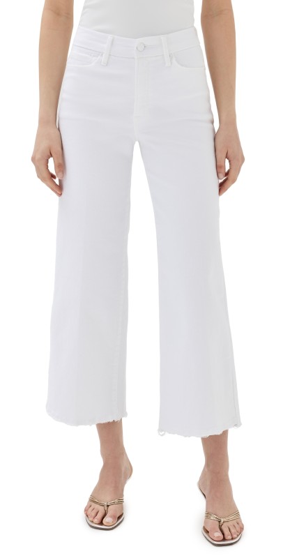 Good American Good Waist Palazzo Crop Jeans White001