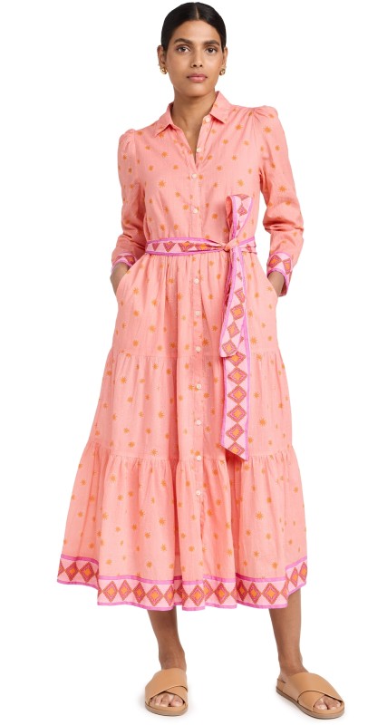 Marea Flounce Shirtdress Melon Starburst