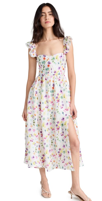 ASTR the Label Wedelia Dress Cream Purple Floral