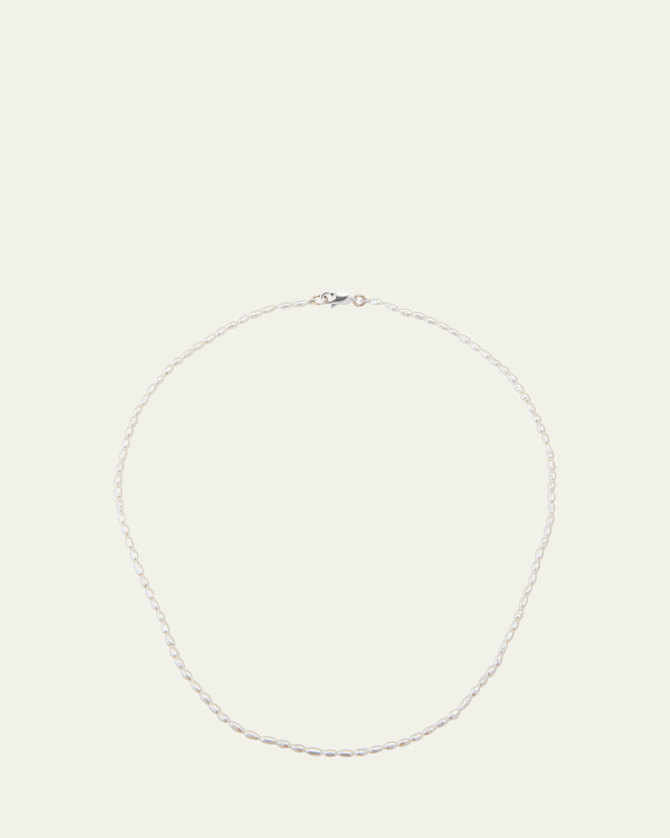 14K Yellow and White Gold Skinny Freshwater Pearl Choker