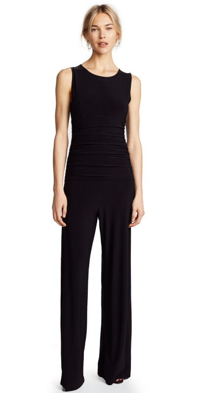 Norma Kamali Kamali Kulture Shirred Waist Jumpsuit Black