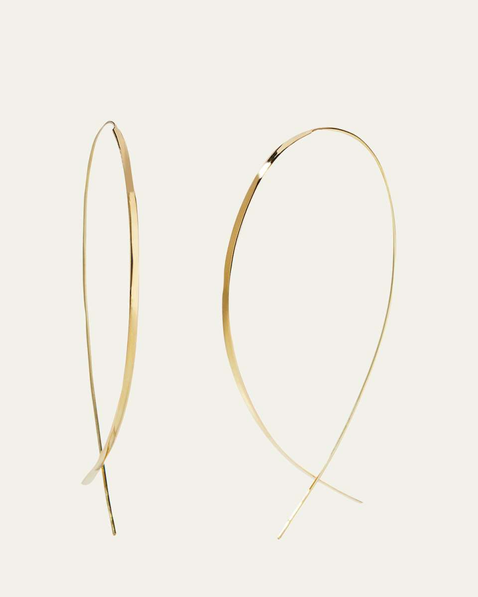Flat 14K Upside Down Hoop Earrings