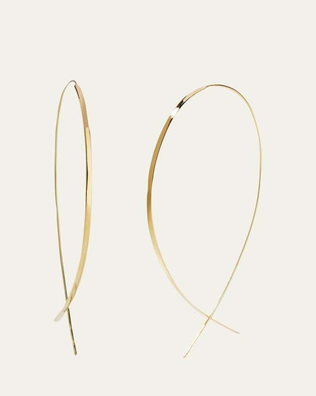 Flat 14K Upside Down Hoop Earrings