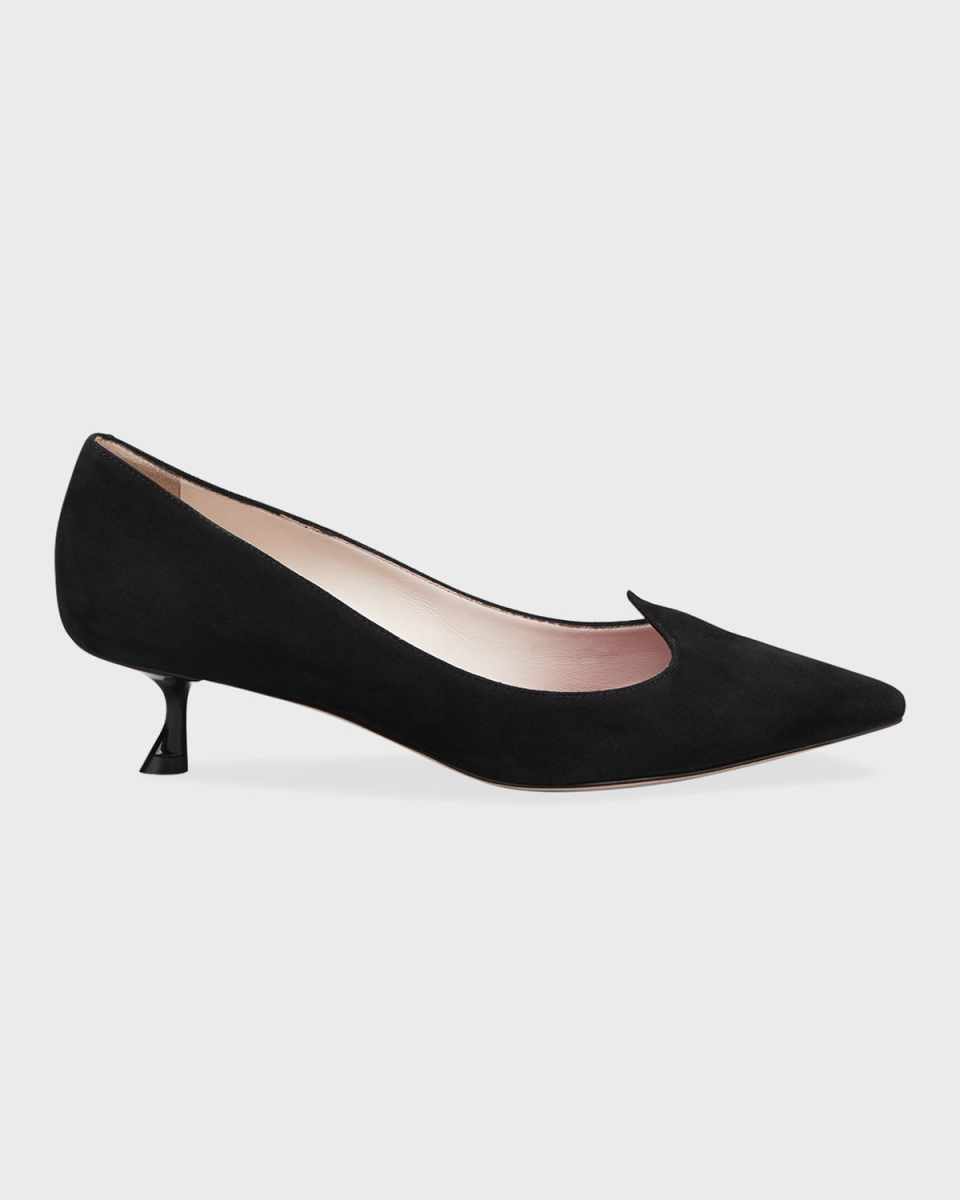 I Love Vivier Suede Kitten-Heel Pumps