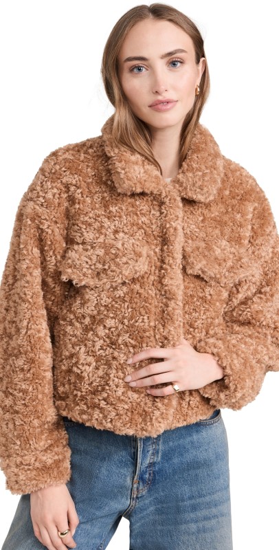 BLANKNYC Champagne Taste Bomber Jacket Brown BQ