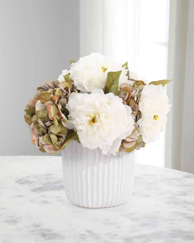 Winter Sand 13" Faux Floral Arrangement in Vase