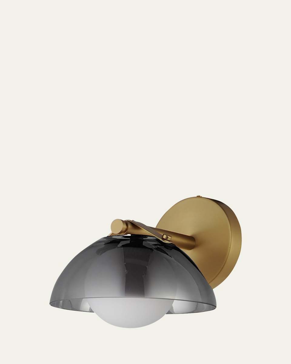 Mat Sanders design from Studio M Domain 1-Light Wall Sconce - Smoke/Brass