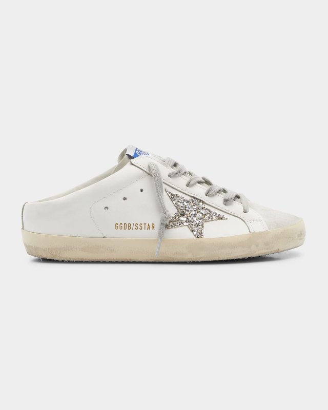 Superstar Leather Glitter Sabot Sneakers