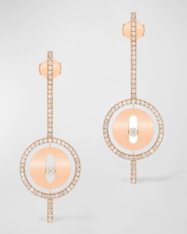 Lucky Move 18K Rose Gold Diamond Pendant Earrings