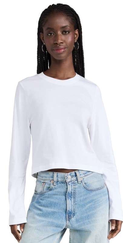 DL1961 Baby Tee: Long Sleeve white (ultimate knit)