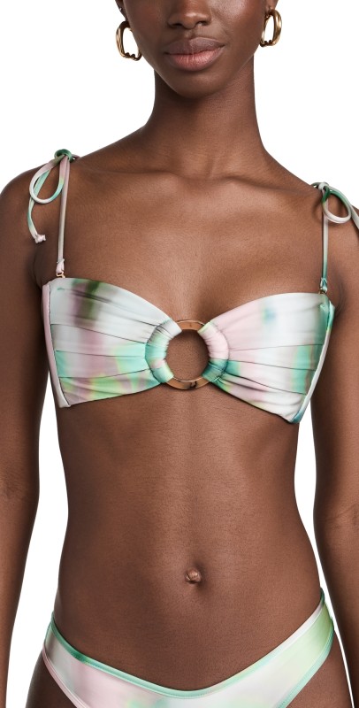 Montce Tori Ties Bandeau Bikini Top Silk Dye