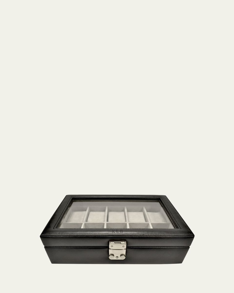 Personalized Leather 10-Watch Display Case