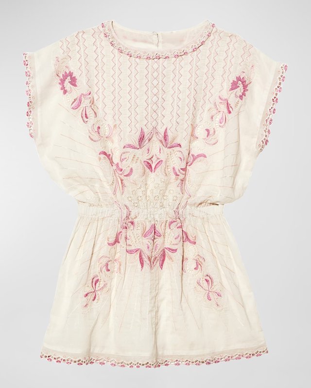 Girl's Samba Embroidered Kaftan Swim Cover Up, Size 2-11