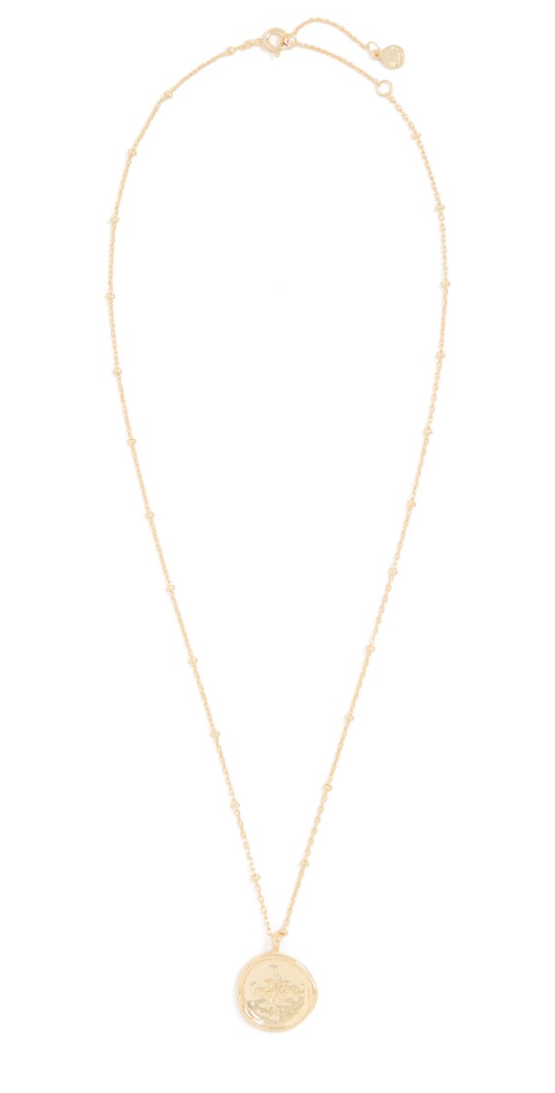 Gorjana Compass Coin Necklace Gold