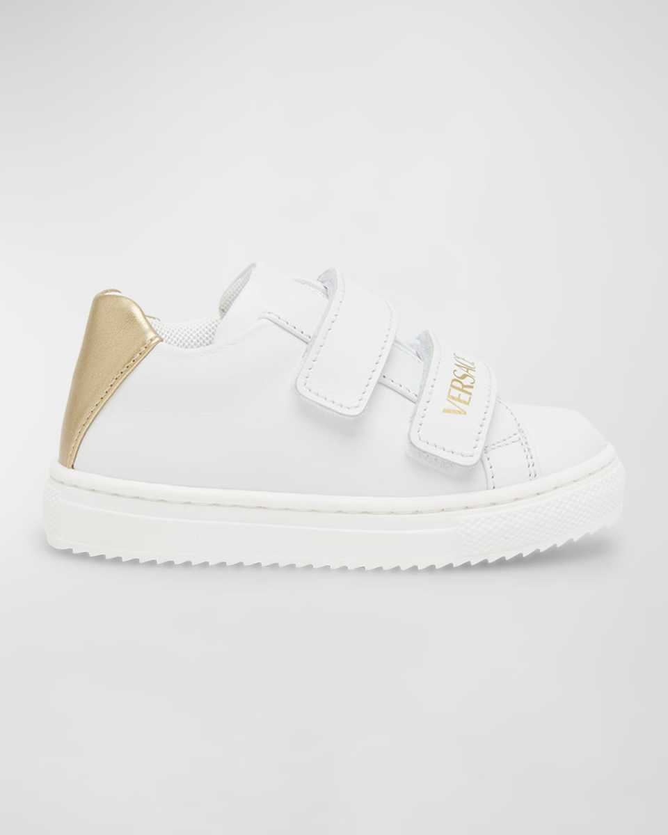 Boy's Leather Logo Sneakers, Baby/Toddler